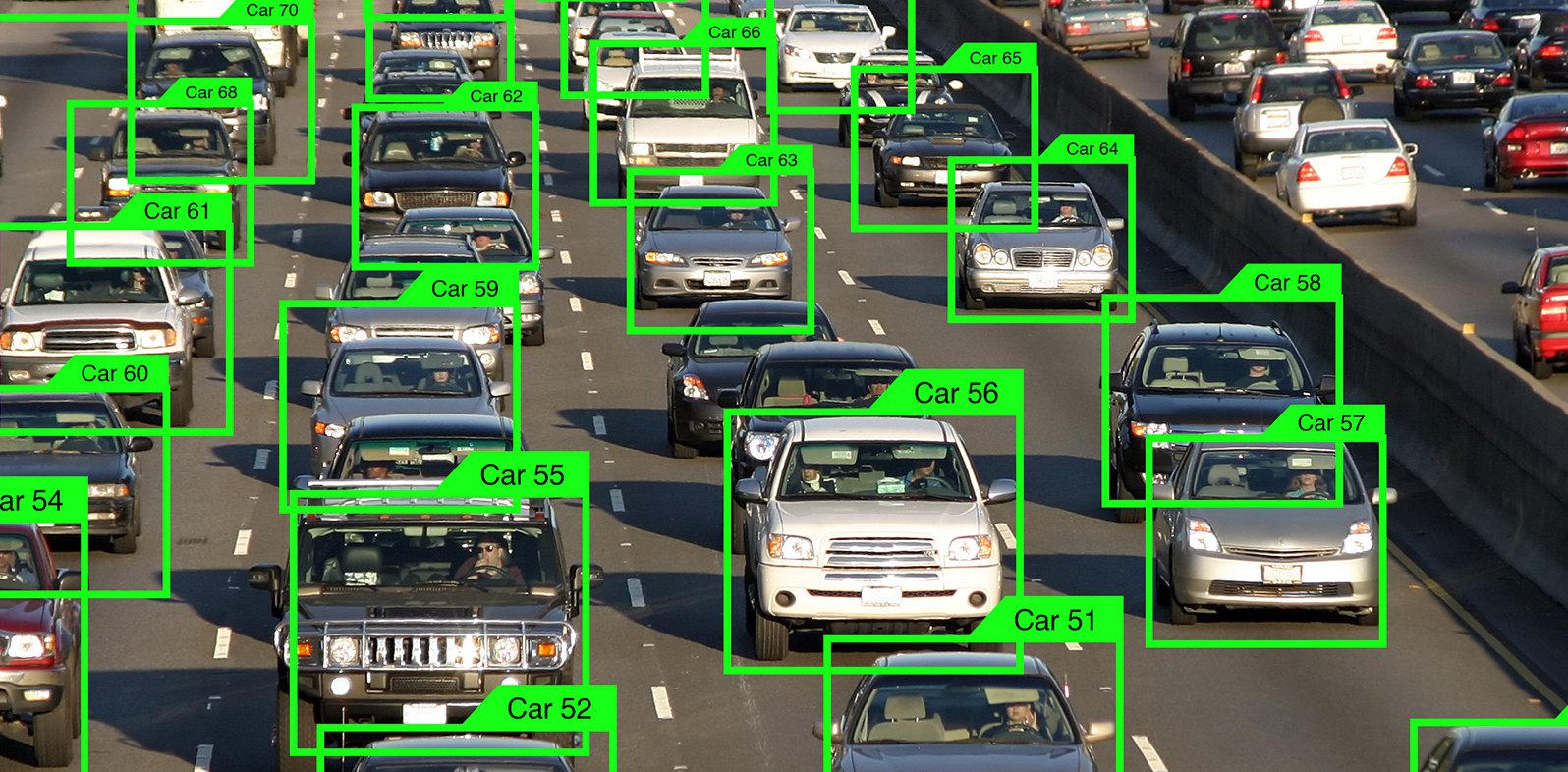 Traffic counting thumbnail: vehicles and trails
